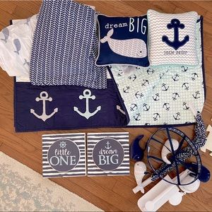 Wendy Bellissimo Nautical Crib Bedding Lot